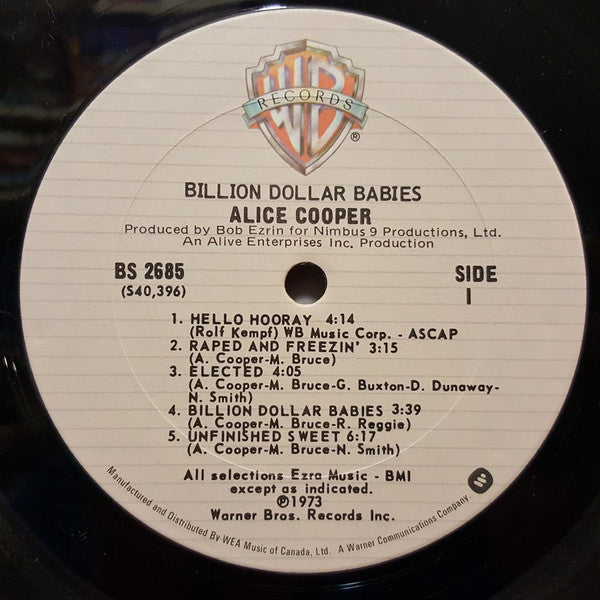 Alice Cooper : Billion Dollar Babies (LP, Album, RP, Gat)