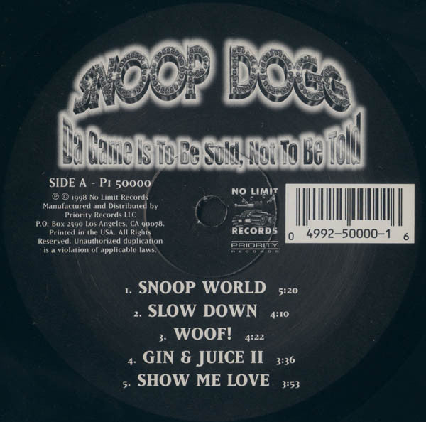 Snoop Dogg : Da Game Is To Be Sold, Not To Be Told (2xLP, Album)