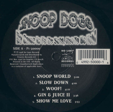 Snoop Dogg : Da Game Is To Be Sold, Not To Be Told (2xLP, Album)
