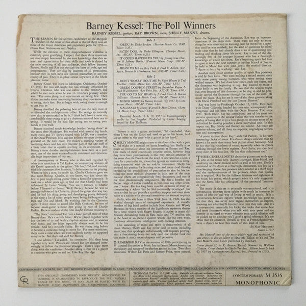 The Poll Winners : The Poll Winners (LP, Album, Mono, RP)