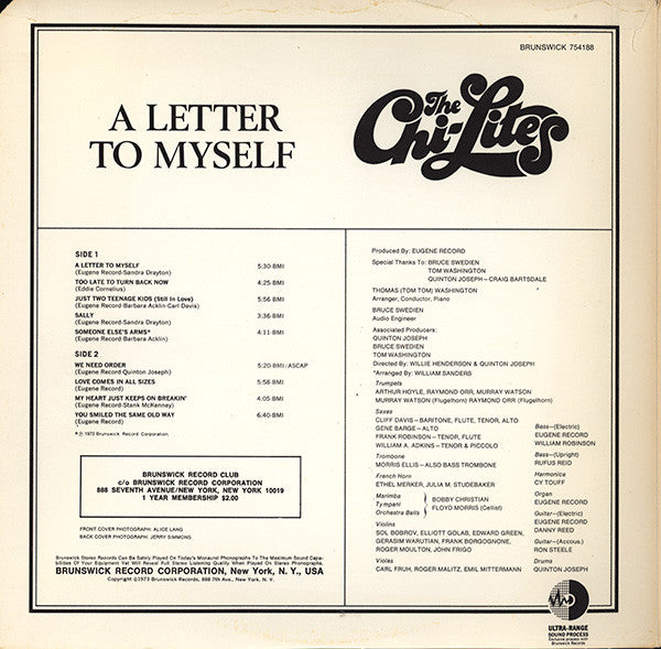 The Chi-Lites : A Letter To Myself (LP, Album)