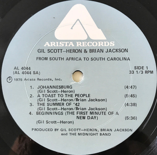 Gil Scott-Heron & Brian Jackson : From South Africa To South Carolina (LP, Album, Gat)