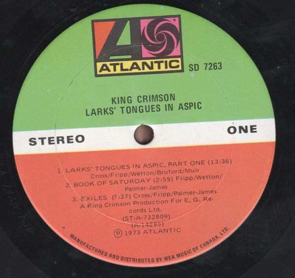 King Crimson : Larks' Tongues In Aspic (LP, Album)