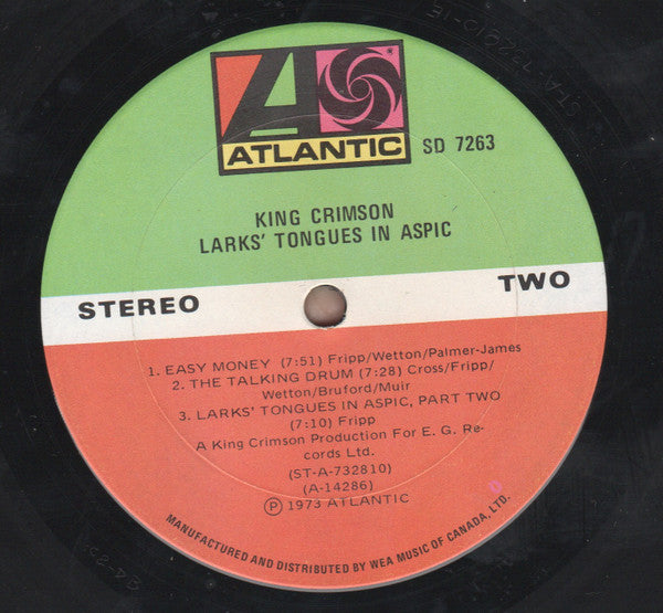 King Crimson : Larks' Tongues In Aspic (LP, Album)