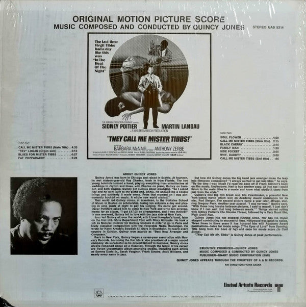 Quincy Jones : They Call Me Mister Tibbs (Original Motion Picture Score) (LP, Album)