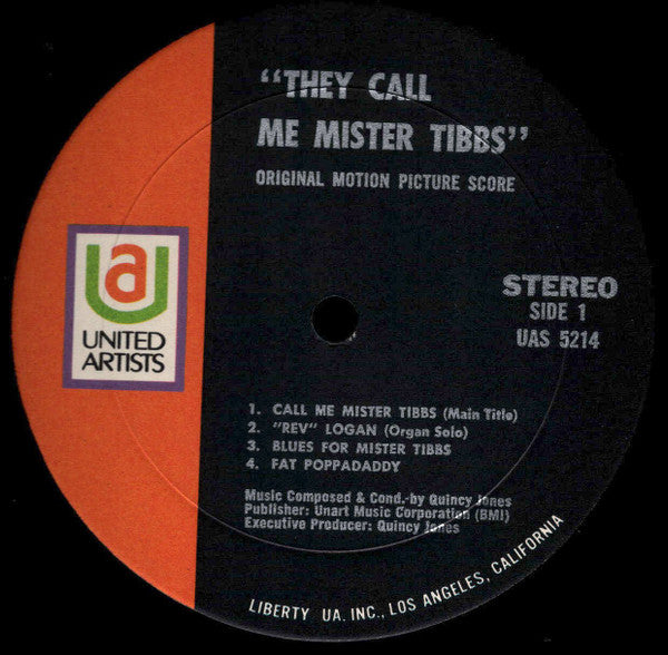 Quincy Jones : They Call Me Mister Tibbs (Original Motion Picture Score) (LP, Album)