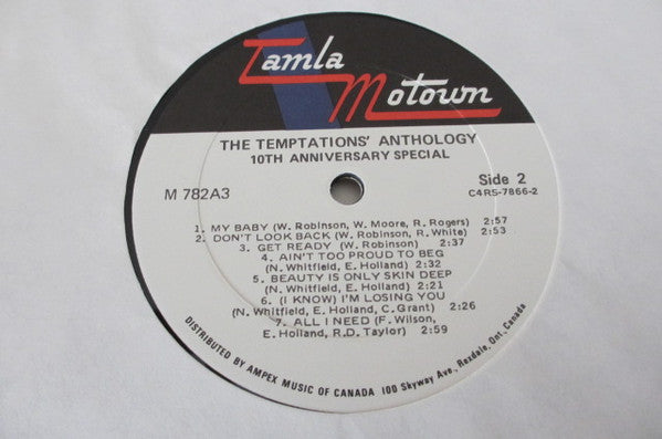 The Temptations : Anthology: 10th Anniversary Special (3xLP, Comp)