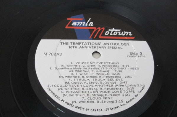 The Temptations : Anthology: 10th Anniversary Special (3xLP, Comp)