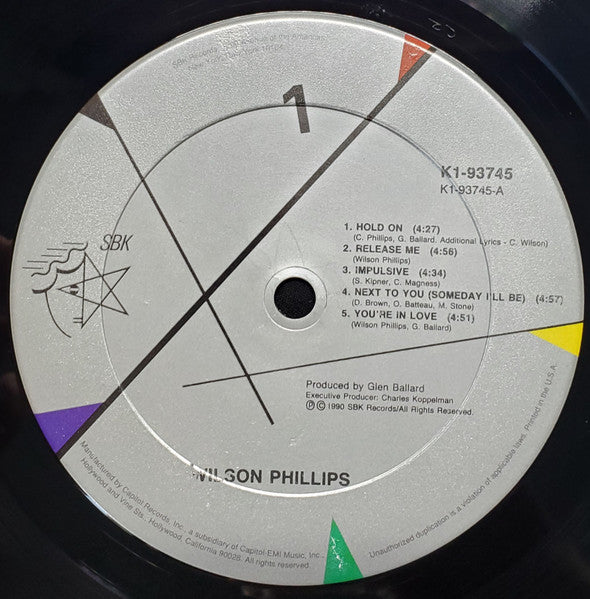 Wilson Phillips : Wilson Phillips (LP, Album, Club, CRC)