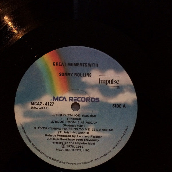 Sonny Rollins : Great Moments With Sonny Rollins (2xLP, Comp)