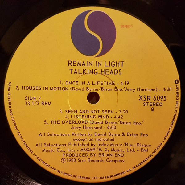 Talking Heads : Remain In Light (LP, Album, Qua)