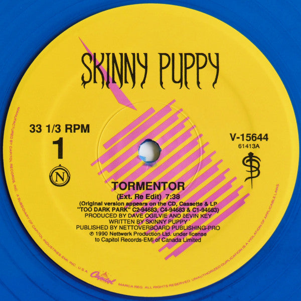 Skinny Puppy : Tormentor (12", Single, Blu)