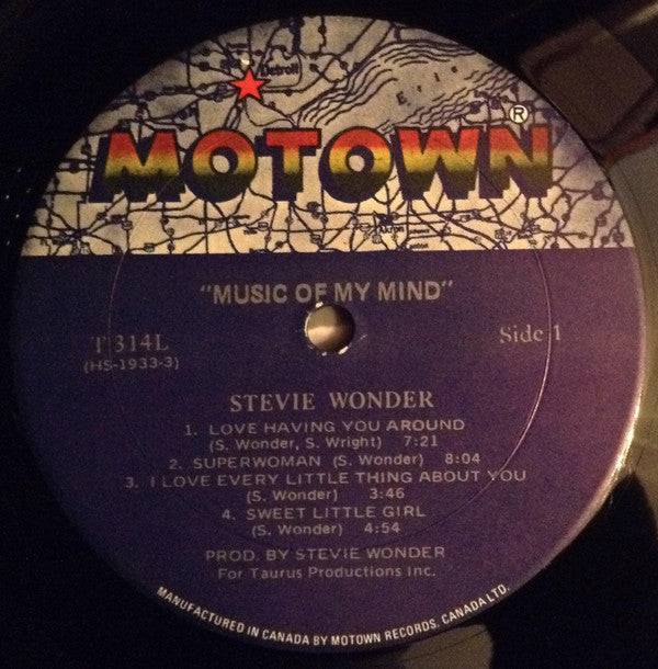 Stevie Wonder : Music of My Mind (LP, Album, RE)