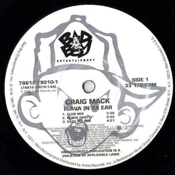 Craig Mack : Flava In Ya Ear (Remix) (12", RE)