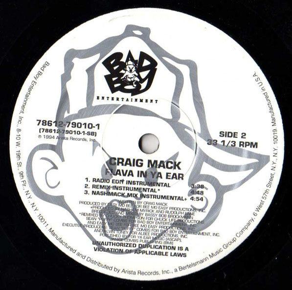 Craig Mack : Flava In Ya Ear (Remix) (12", RE)