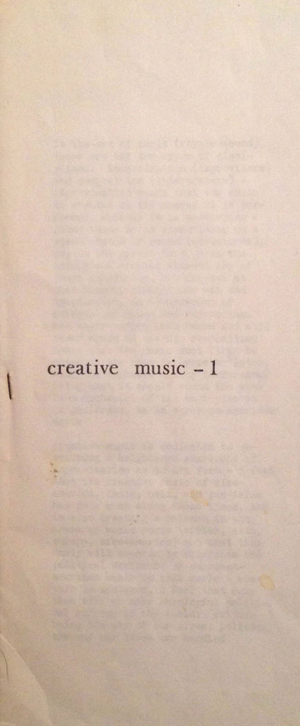 Wadada Leo Smith : Creative Music - 1 (Six Solo Improvisations) (LP, Album)