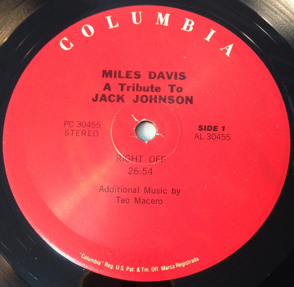 Miles Davis : A Tribute To Jack Johnson (LP, Album, RE)