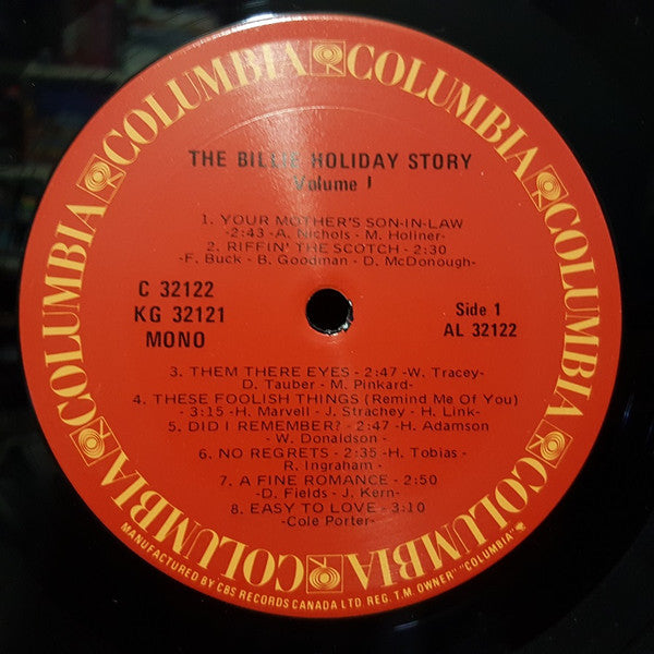 Billie Holiday : The Billie Holiday Story Volume I (2xLP, Comp, Mono, RE, Gat)