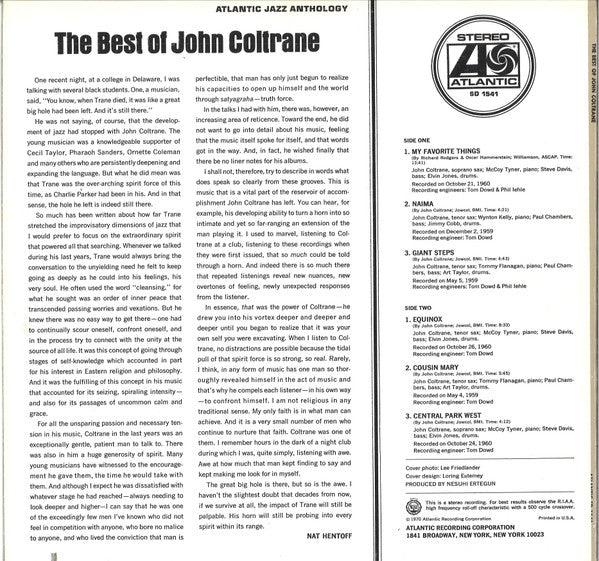 John Coltrane : The Best Of John Coltrane (LP, Comp, SP )