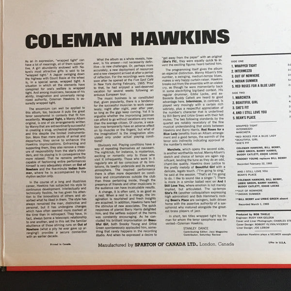 Coleman Hawkins : Wrapped Tight (LP)