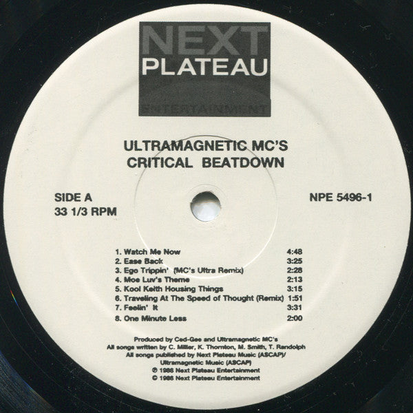 Ultramagnetic MC's : Critical Beatdown (LP, Album, RE)