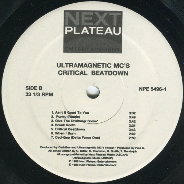 Ultramagnetic MC's : Critical Beatdown (LP, Album, RE)