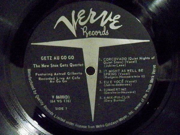 The New Stan Getz Quartet Featuring Astrud Gilberto : Getz Au Go Go (LP, Album)