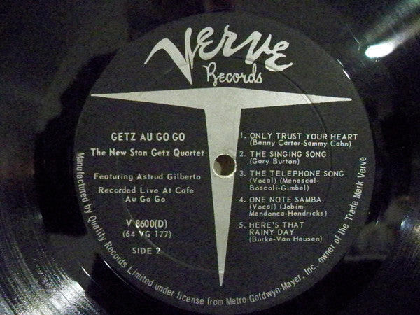 The New Stan Getz Quartet Featuring Astrud Gilberto : Getz Au Go Go (LP, Album)