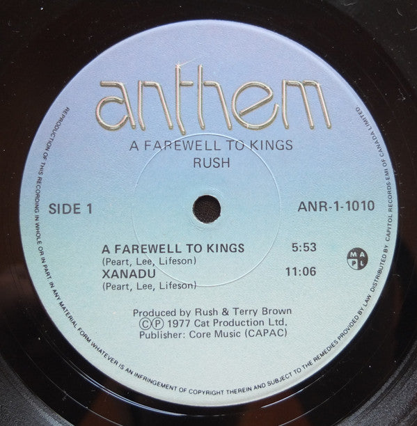 Rush : A Farewell To Kings (LP, Album, RE, Gat)