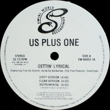 Us Plus One : Gettin' Lyrical / Poets Get Lyrical (12")