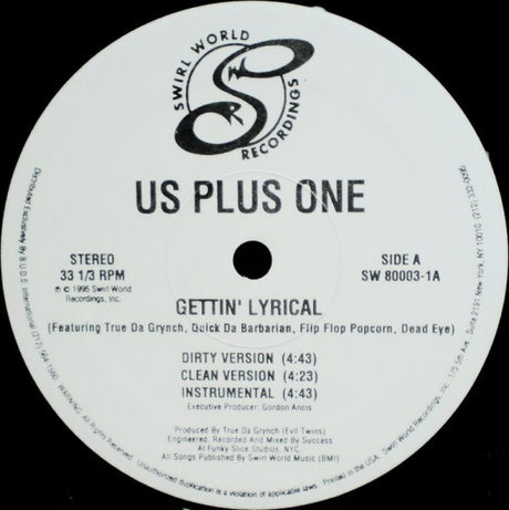 Us Plus One : Gettin' Lyrical / Poets Get Lyrical (12")