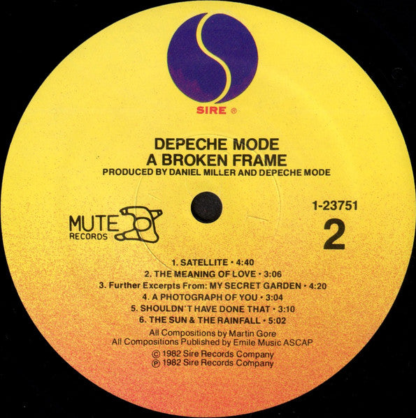 Depeche Mode : A Broken Frame (LP, Album, RE, RP, SRC)