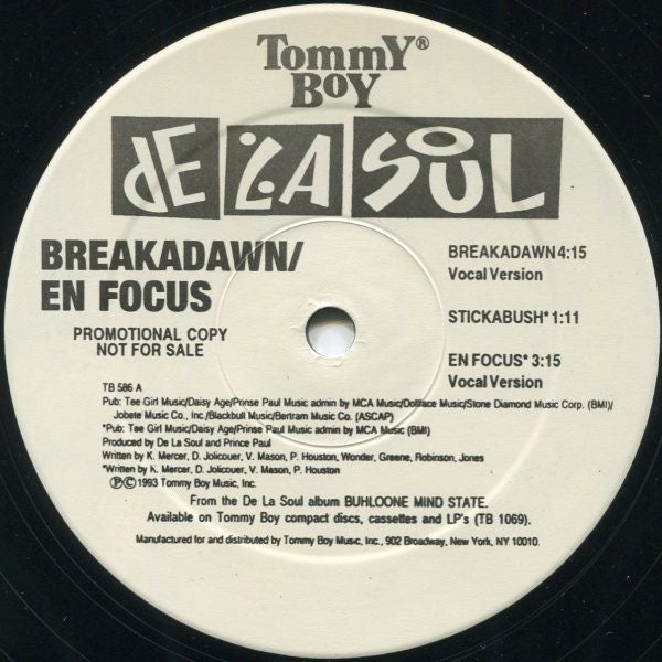 De La Soul : Breakadawn / En Focus (12", Promo)