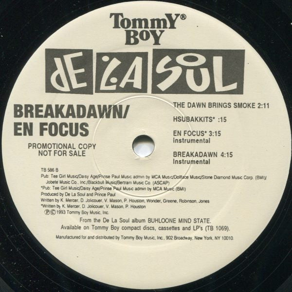 De La Soul : Breakadawn / En Focus (12", Promo)