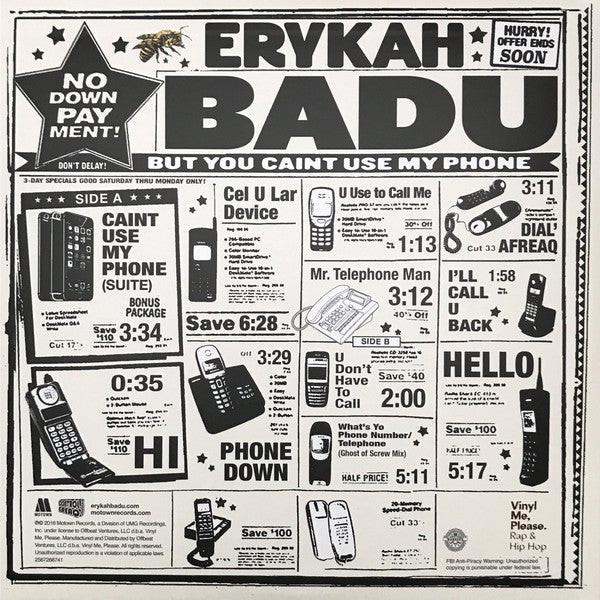 Erykah Badu : But You Caint Use My Phone (LP, Club, Mixtape, RE, Cle)