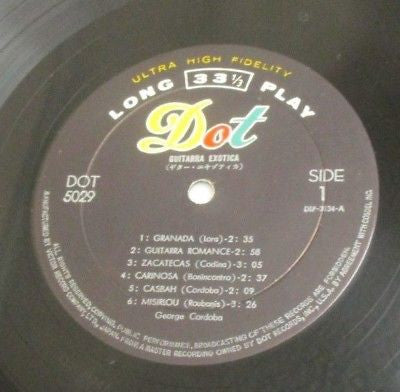 George Cordoba : Guitarra Exotica (LP, Album, Mono)