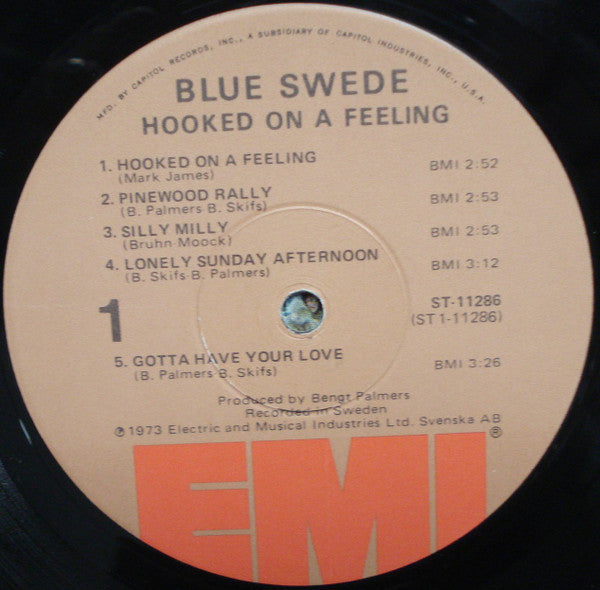 Blue Swede : Hooked On A Feeling (LP, Album, Win)