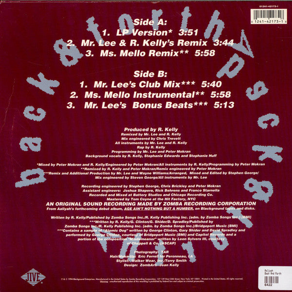 Aaliyah : Back & Forth (12")