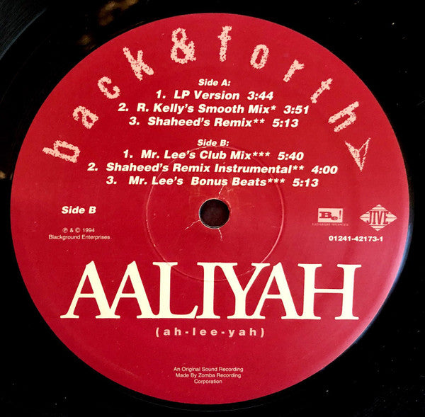 Aaliyah : Back & Forth (12")