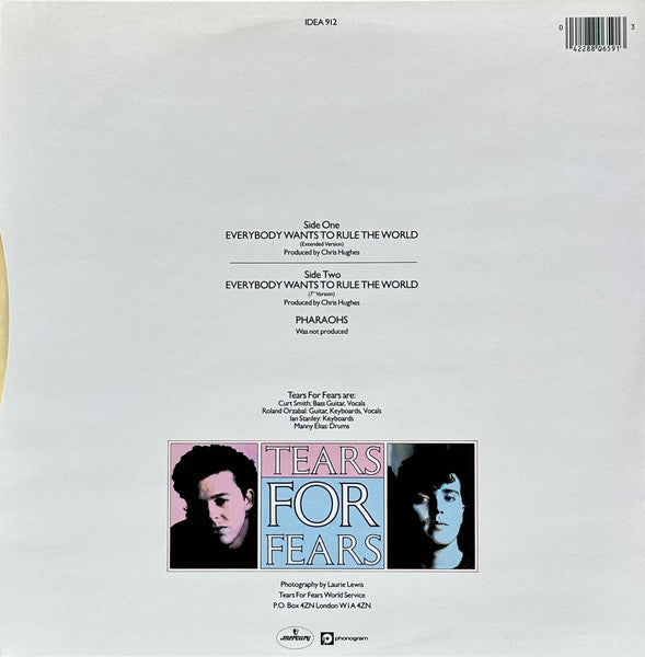 Tears For Fears : Everybody Wants To Rule The World (Extended Version) (12", Single)