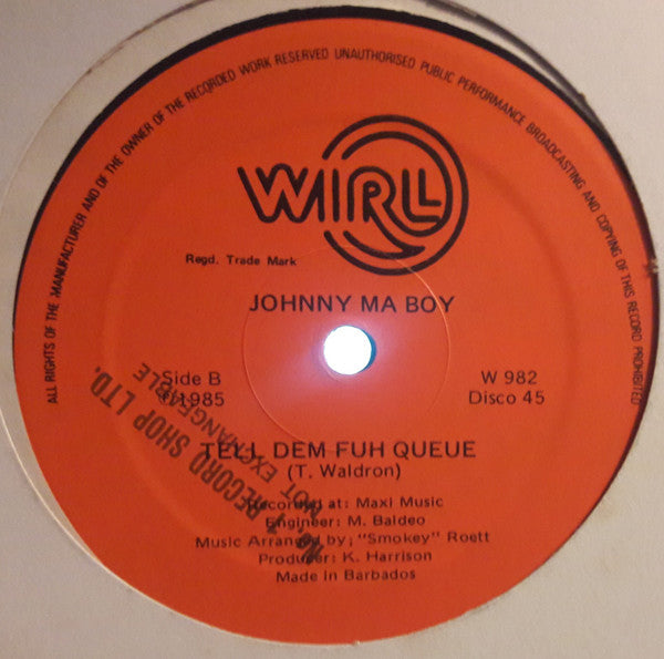 Johnny Ma Boy : I Want A Plantation (12", Single)