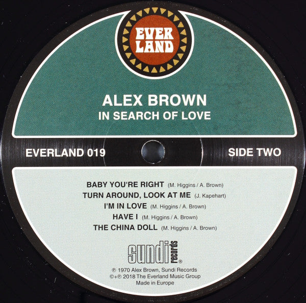 Alex Brown : In Search Of Love (LP, Album, RE)