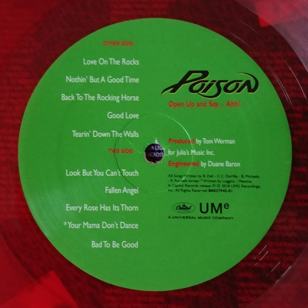Poison (3) : Open Up And Say...Ahh! (LP, Album, RE, Red)