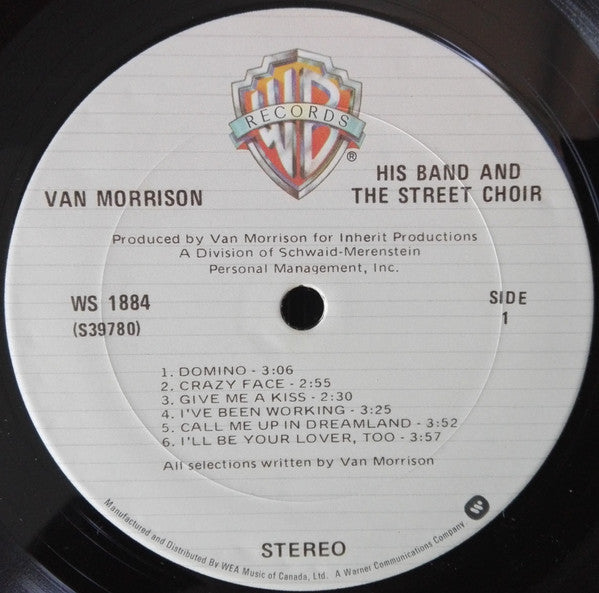 Van Morrison : His Band And The Street Choir (LP, Album, RE, Gat)