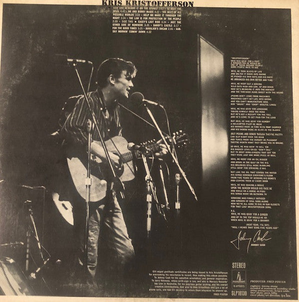 Kris Kristofferson : Kristofferson (LP, Album, RP, Apr)
