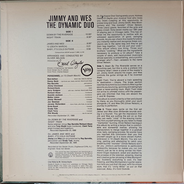 Jimmy Smith & Wes Montgomery : Jimmy & Wes - The Dynamic Duo (LP, Album, Gat)