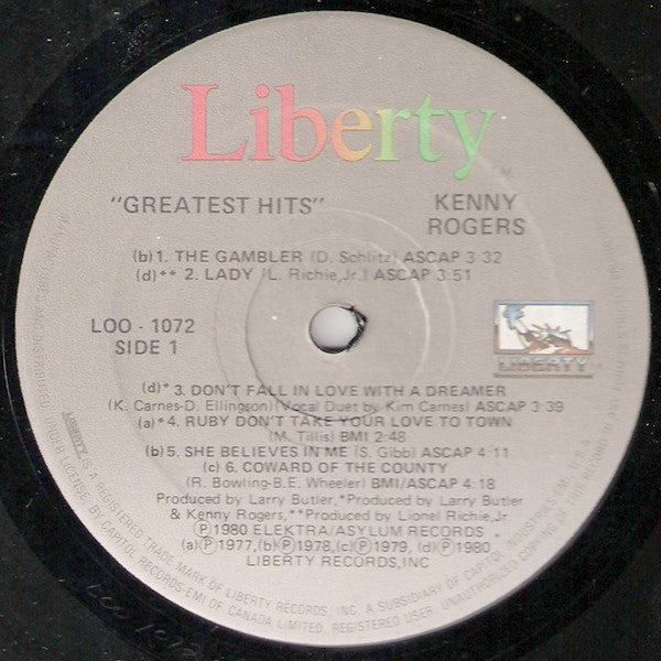 Kenny Rogers : Greatest Hits (LP, Comp)