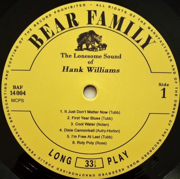 Hank Williams : The Lonesome Sound Of Hank Williams (10", Album, Mono, RE)
