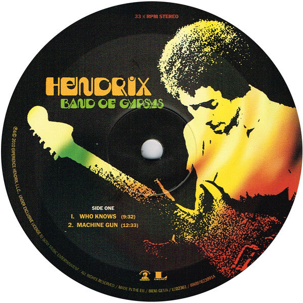 Jimi Hendrix : Band Of Gypsys (LP, Album, RE, RM, 180)
