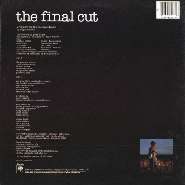 Pink Floyd : The Final Cut (LP, Album, Gat)